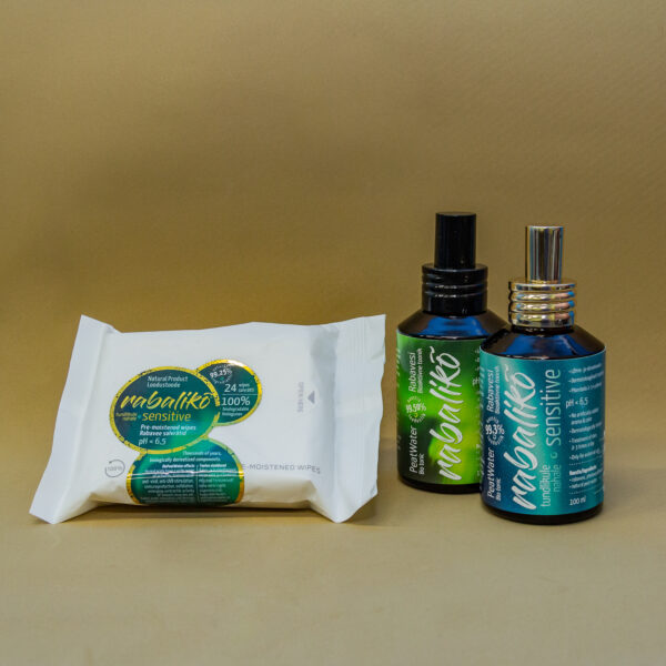 Rabalikõ skincare gift bag with 3 items - skincare tonics for normal and sensitive skintype and package of wet wipes - Image 2